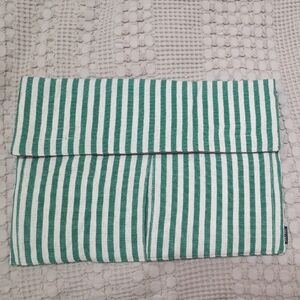 Green and White Striped Laptop Or Tablet Case
